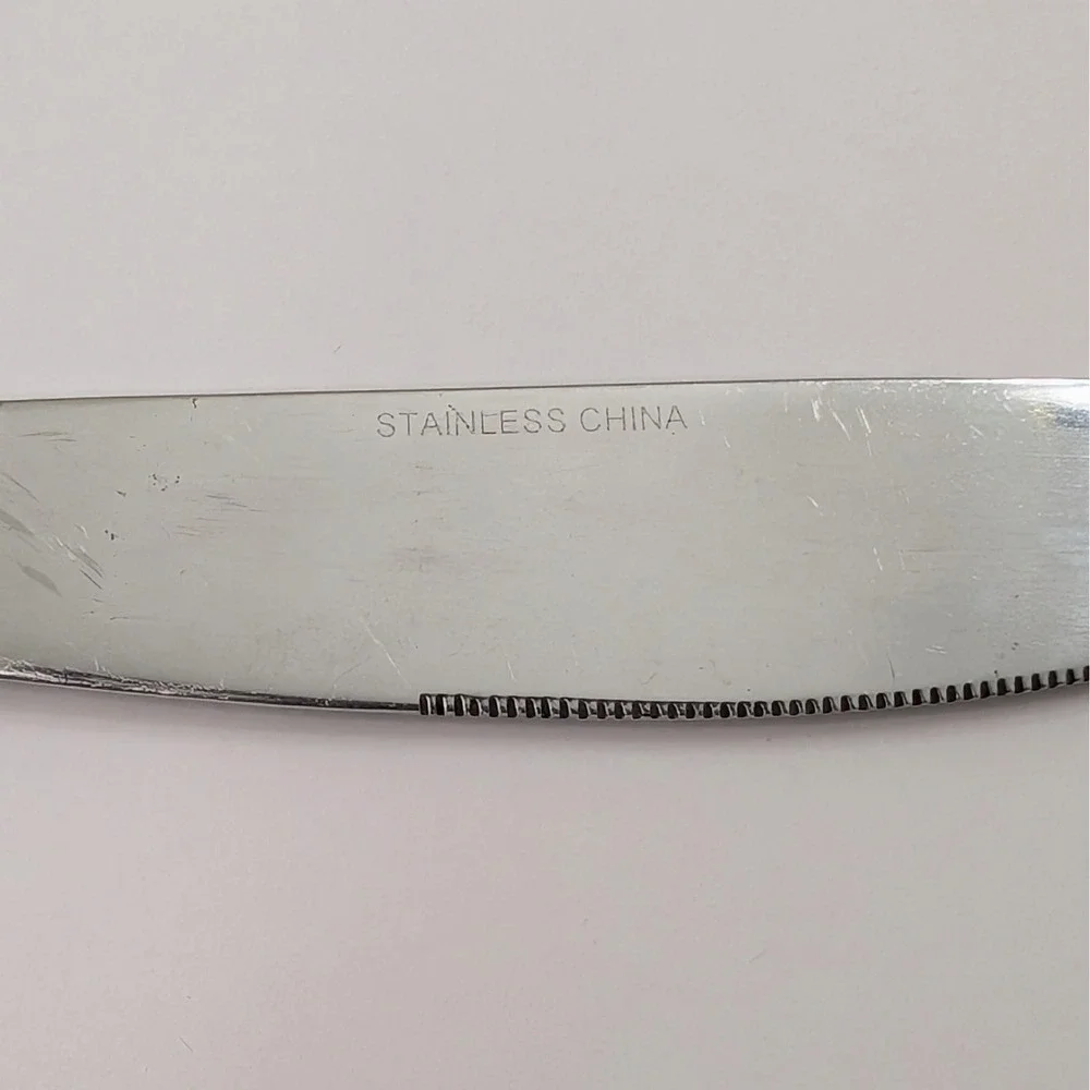 Set of 3 Cambridge Krysten Stainless Dinner Knives Fan Tip Flatware
